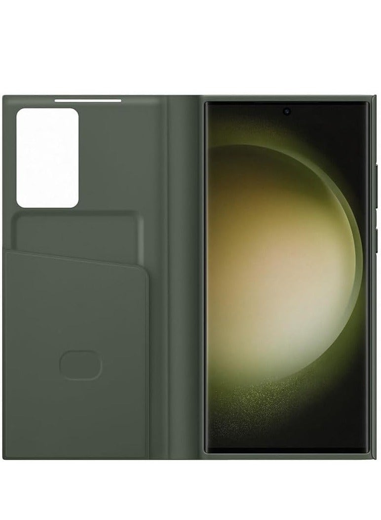 For S23 Ultra Smart View Wallet Case Dark Green - Image 2